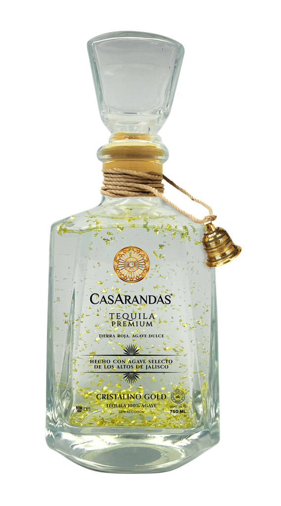 CASARANDAS Tequila Botella Cristalino (Laminilla Oro 24k) Rep. 750 ml